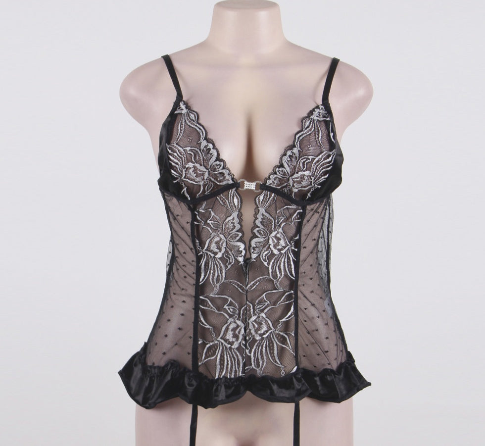 Lace Garter Nightdress Set — displayed on a mannequin
