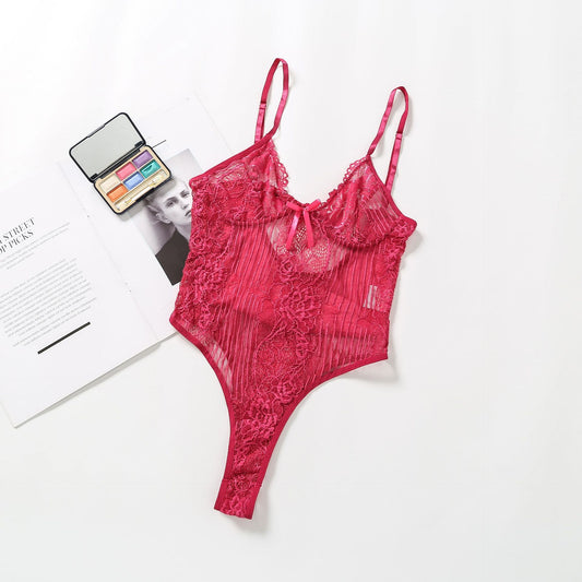 Women's Sexy And Fun Lingerie One Piece Lace Pajamas
